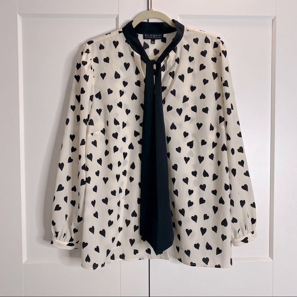 Eloquii Tie Neck Blouse - Picture 1 of 9